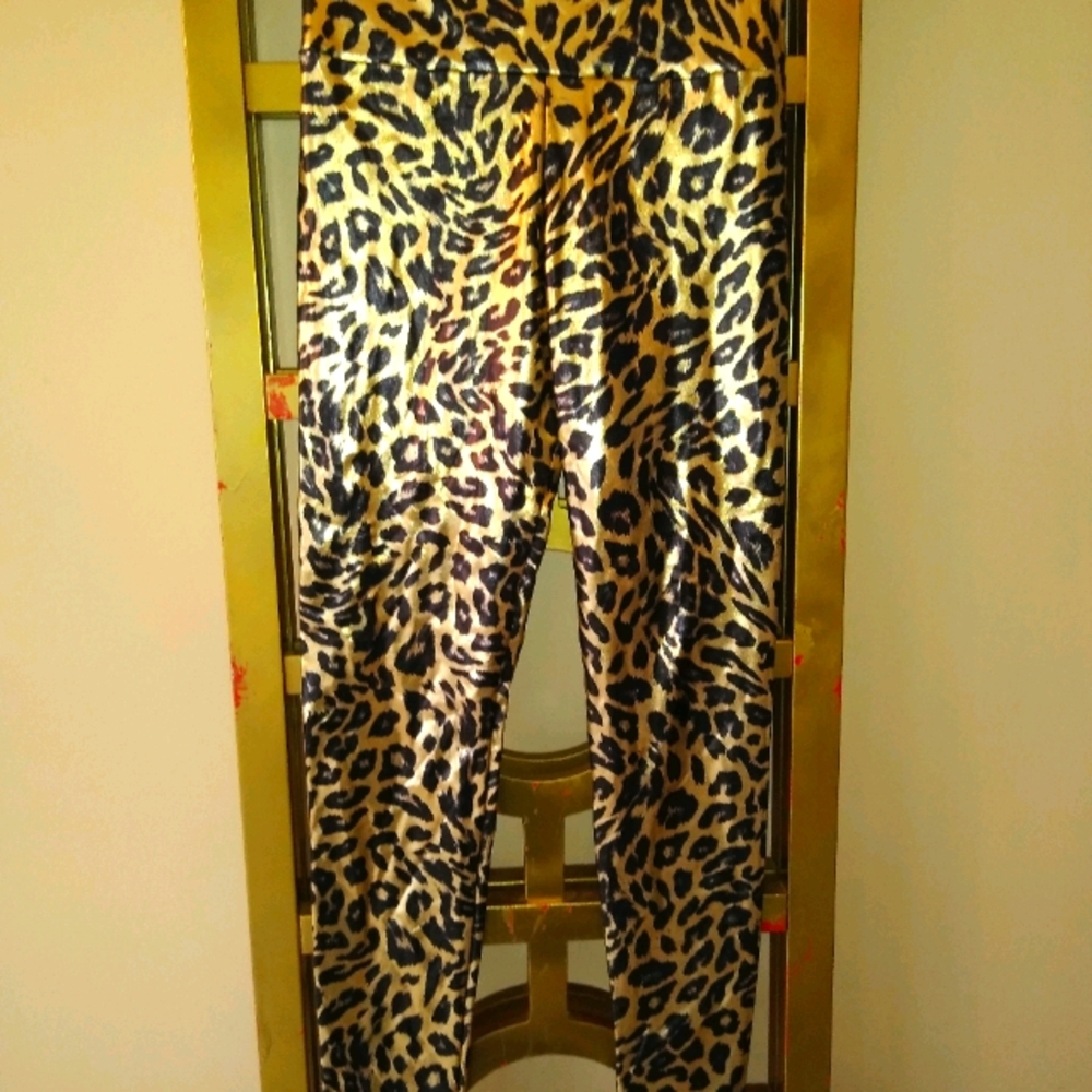 Gold PU Leggins